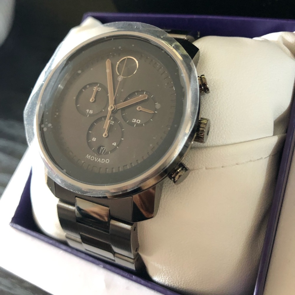 Movado Bold Chronograph Bracelet Watch Gunmetal